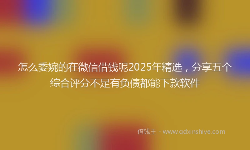 怎么委婉的在微信借钱呢2025年精选，分享五个综合评分不足有负债都能下款软件