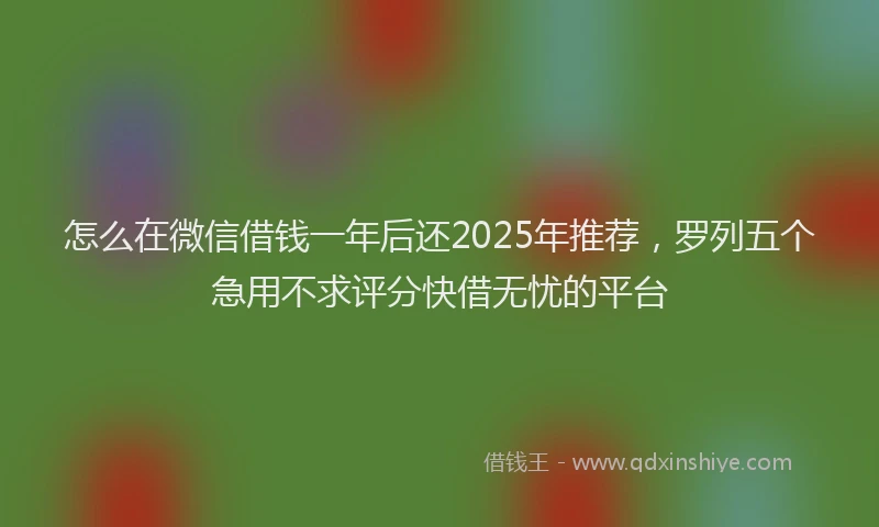 怎么在微信借钱一年后还2025年推荐，罗列五个急用不求评分快借无忧的平台