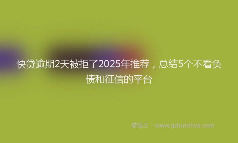 快贷逾期2天被拒了2025年推荐，总结5个不看负债和征信的平台