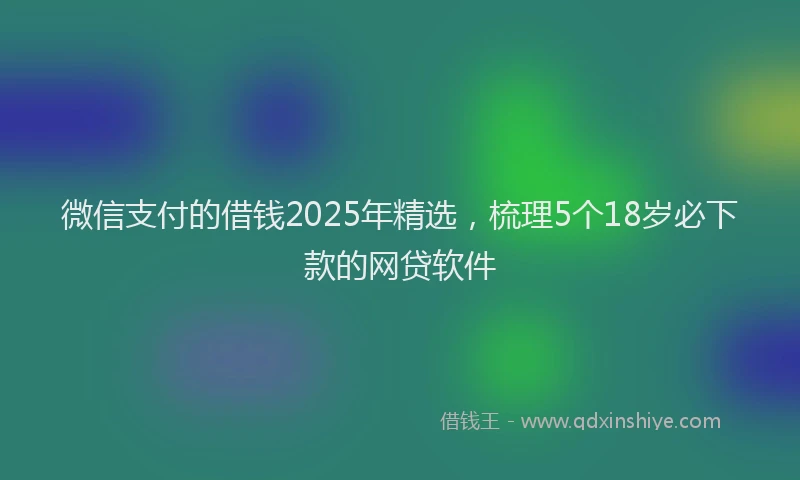 微信支付的借钱2025年精选，梳理5个18岁必下款的网贷软件