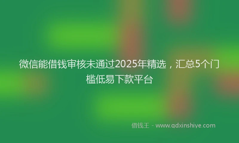 微信能借钱审核未通过2025年精选，汇总5个门槛低易下款平台