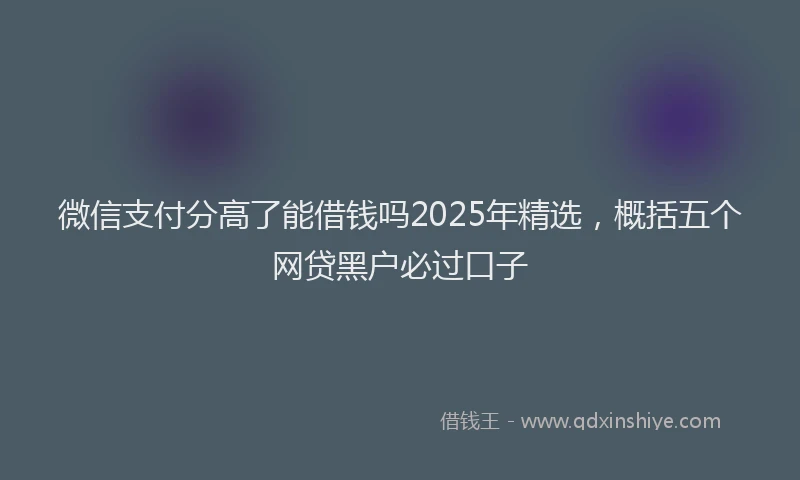 微信支付分高了能借钱吗2025年精选，概括五个网贷黑户必过口子