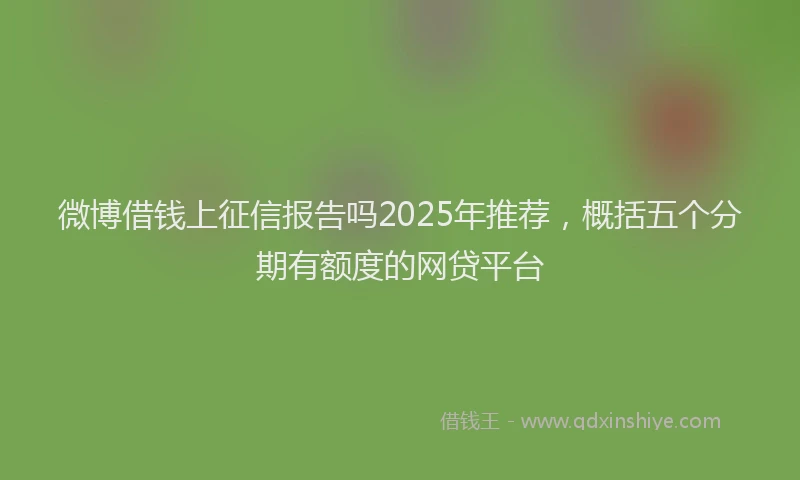 微博借钱上征信报告吗2025年推荐，概括五个分期有额度的网贷平台
