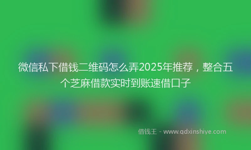 微信私下借钱二维码怎么弄2025年推荐，整合五个芝麻借款实时到账速借口子