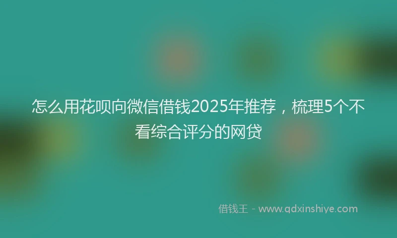 怎么用花呗向微信借钱2025年推荐，梳理5个不看综合评分的网贷