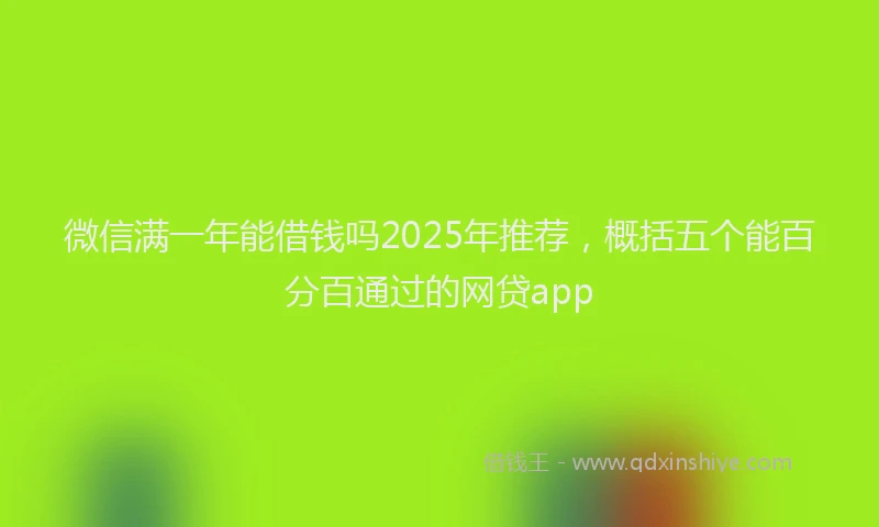 微信满一年能借钱吗2025年推荐，概括五个能百分百通过的网贷app