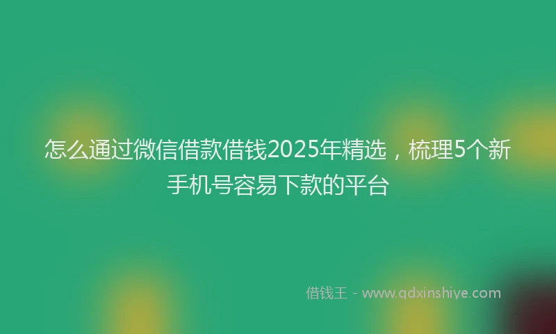怎么通过微信借款借钱2025年精选，梳理5个新手机号容易下款的平台