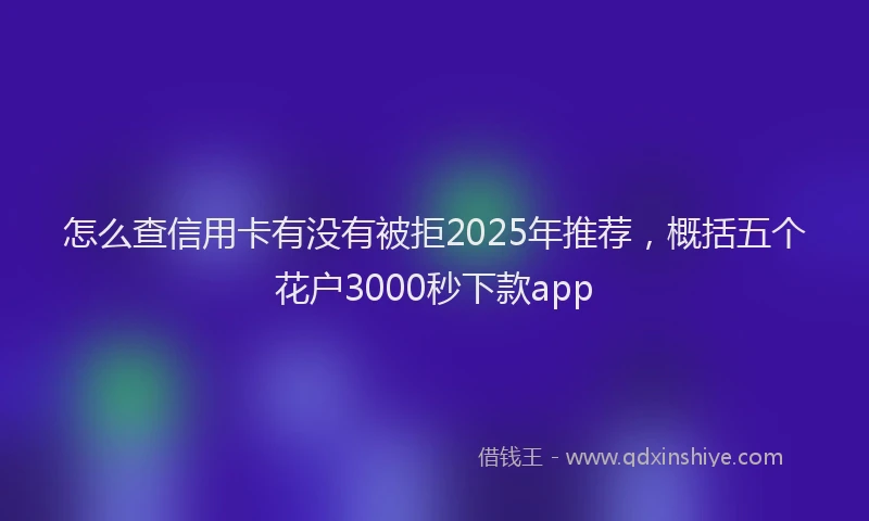 怎么查信用卡有没有被拒2025年推荐，概括五个花户3000秒下款app