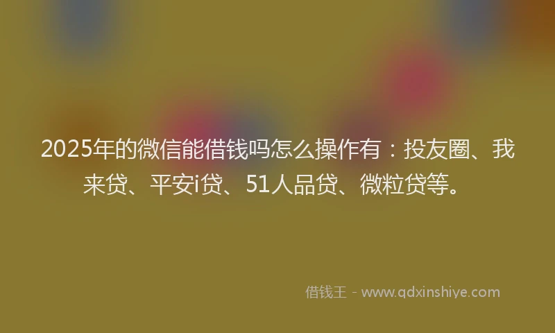 2025年的微信能借钱吗怎么操作有：投友圈、我来贷、平安i贷、51人品贷、微粒贷等。