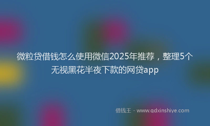 微粒贷借钱怎么使用微信2025年推荐，整理5个无视黑花半夜下款的网贷app
