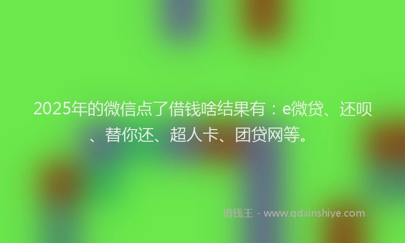 2025年的微信点了借钱啥结果有：e微贷、还呗、替你还、超人卡、团贷网等。