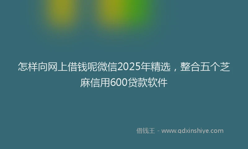 怎样向网上借钱呢微信2025年精选，整合五个芝麻信用600贷款软件