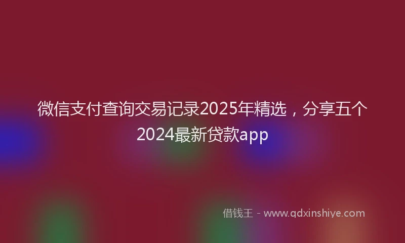 微信支付查询交易记录2025年精选，分享五个2024最新贷款app