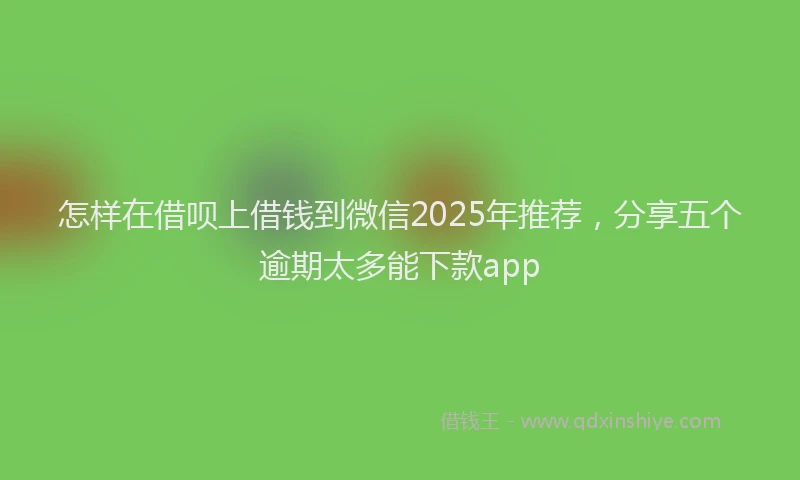 怎样在借呗上借钱到微信2025年推荐，分享五个逾期太多能下款app