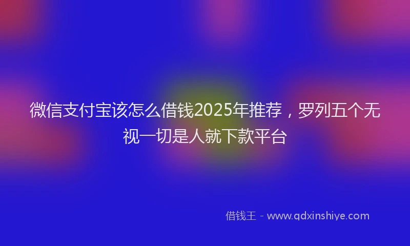 微信支付宝该怎么借钱2025年推荐，罗列五个无视一切是人就下款平台
