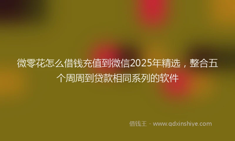 微零花怎么借钱充值到微信2025年精选，整合五个周周到贷款相同系列的软件