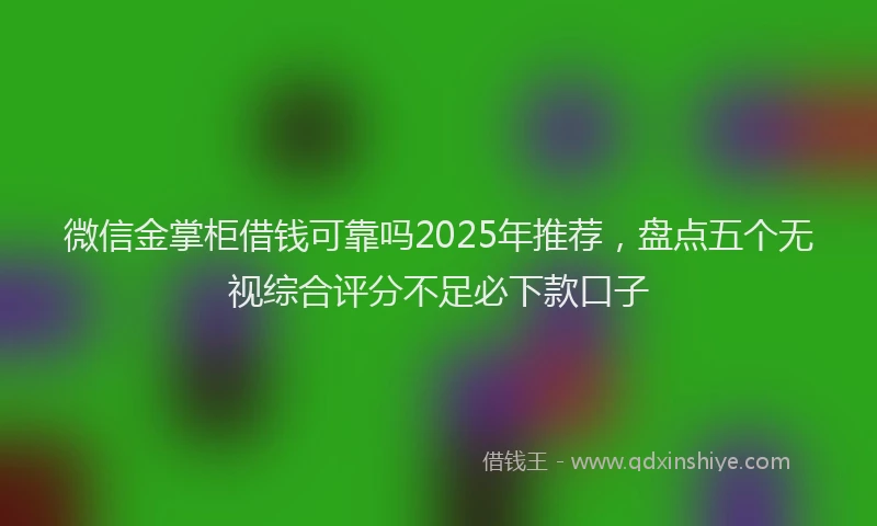 微信金掌柜借钱可靠吗2025年推荐，盘点五个无视综合评分不足必下款口子
