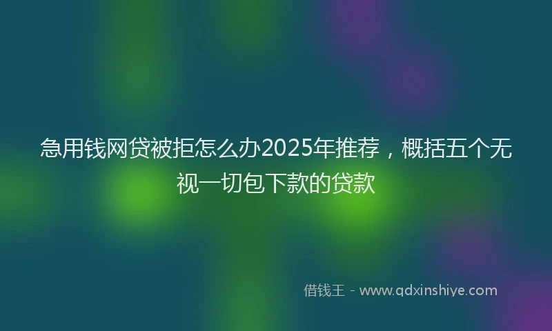 急用钱网贷被拒怎么办2025年推荐，概括五个无视一切包下款的贷款