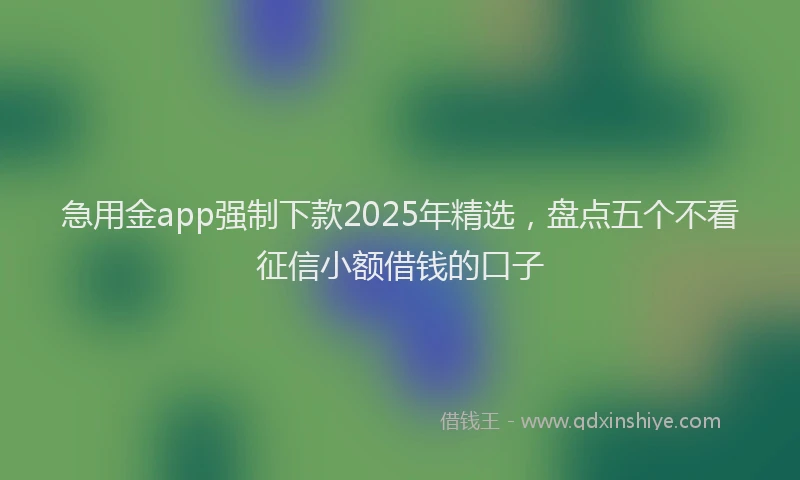 急用金app强制下款2025年精选，盘点五个不看征信小额借钱的口子