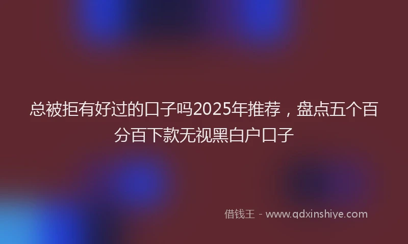 总被拒有好过的口子吗2025年推荐，盘点五个百分百下款无视黑白户口子