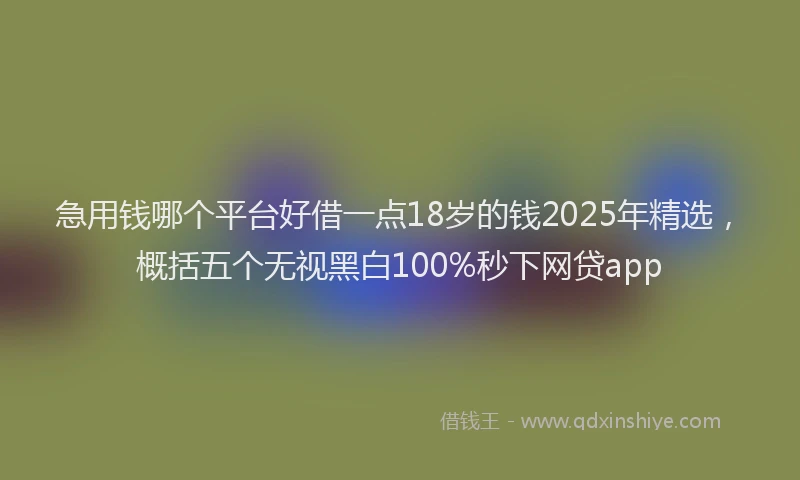 急用钱哪个平台好借一点18岁的钱2025年精选，概括五个无视黑白100%秒下网贷app