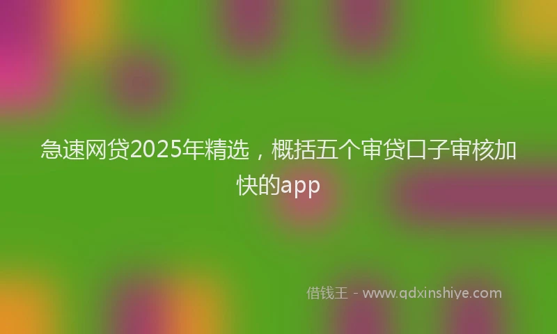 急速网贷2025年精选，概括五个审贷口子审核加快的app
