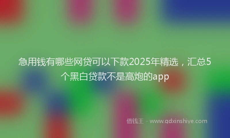 急用钱有哪些网贷可以下款2025年精选，汇总5个黑白贷款不是高炮的app