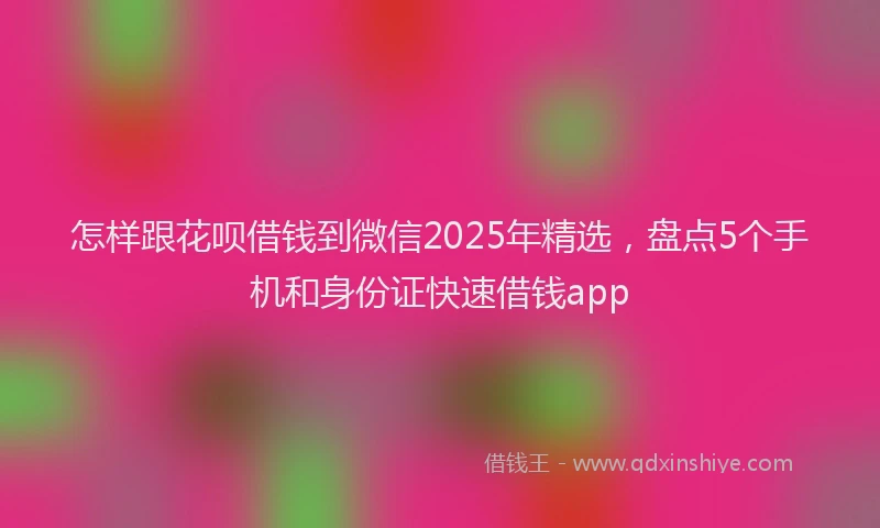 怎样跟花呗借钱到微信2025年精选，盘点5个手机和身份证快速借钱app