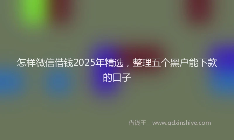 怎样微信借钱2025年精选，整理五个黑户能下款的口子