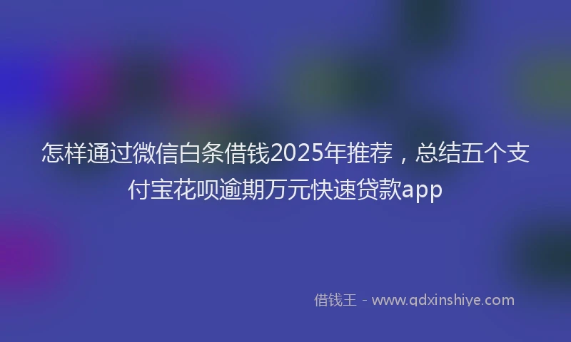 怎样通过微信白条借钱2025年推荐，总结五个支付宝花呗逾期万元快速贷款app
