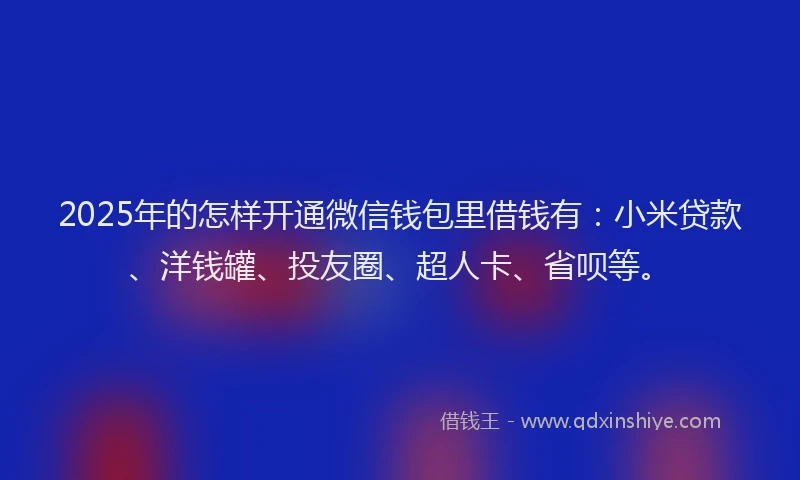 2025年的怎样开通微信钱包里借钱有：小米贷款、洋钱罐、投友圈、超人卡、省呗等。