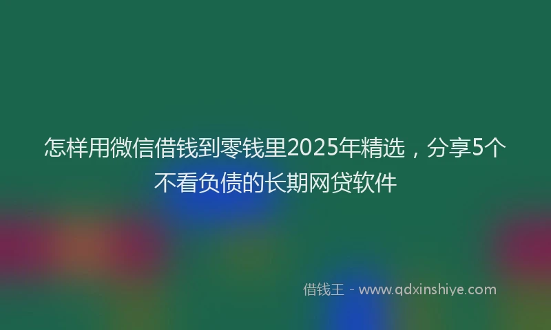 怎样用微信借钱到零钱里2025年精选，分享5个不看负债的长期网贷软件
