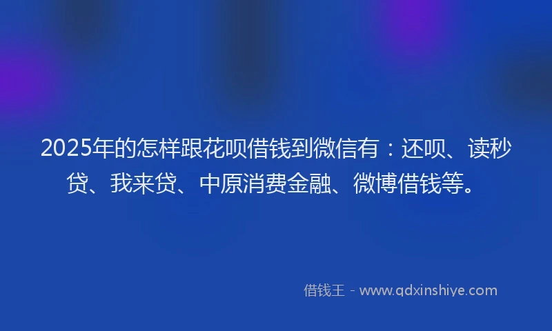 2025年的怎样跟花呗借钱到微信有：还呗、读秒贷、我来贷、中原消费金融、微博借钱等。