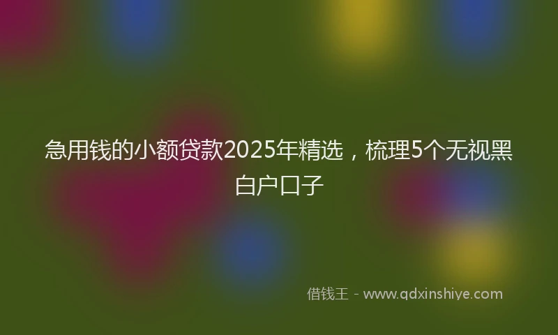 急用钱的小额贷款2025年精选，梳理5个无视黑白户口子