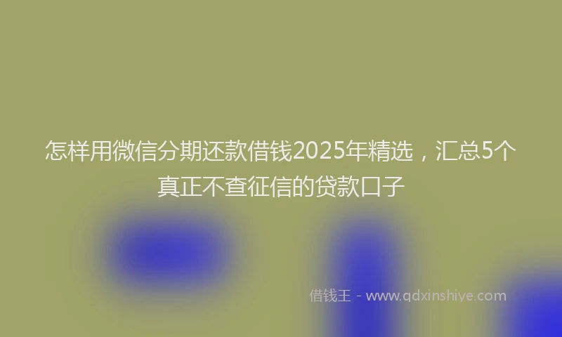 怎样用微信分期还款借钱2025年精选，汇总5个真正不查征信的贷款口子