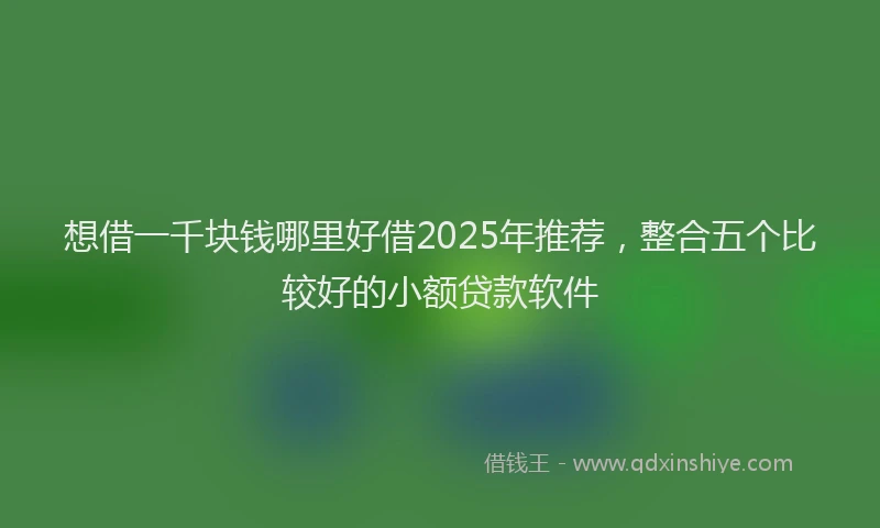 想借一千块钱哪里好借2025年推荐，整合五个比较好的小额贷款软件