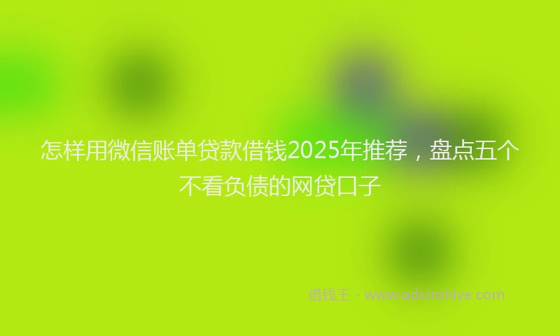 怎样用微信账单贷款借钱2025年推荐，盘点五个不看负债的网贷口子