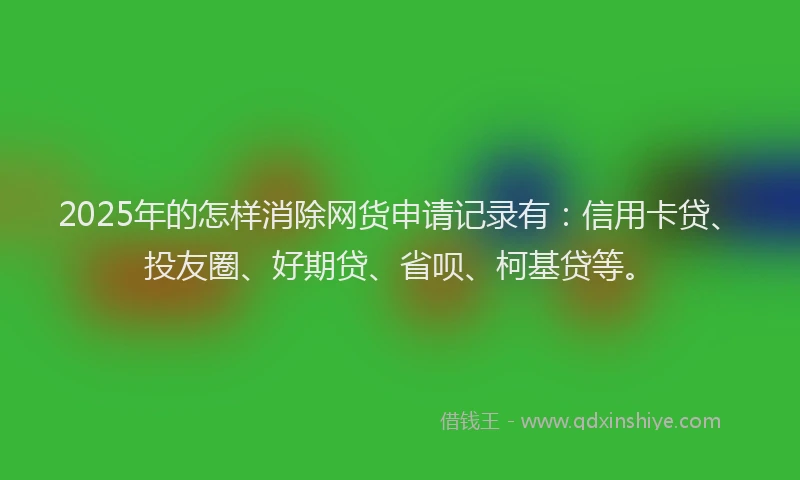 2025年的怎样消除网货申请记录有：信用卡贷、投友圈、好期贷、省呗、柯基贷等。