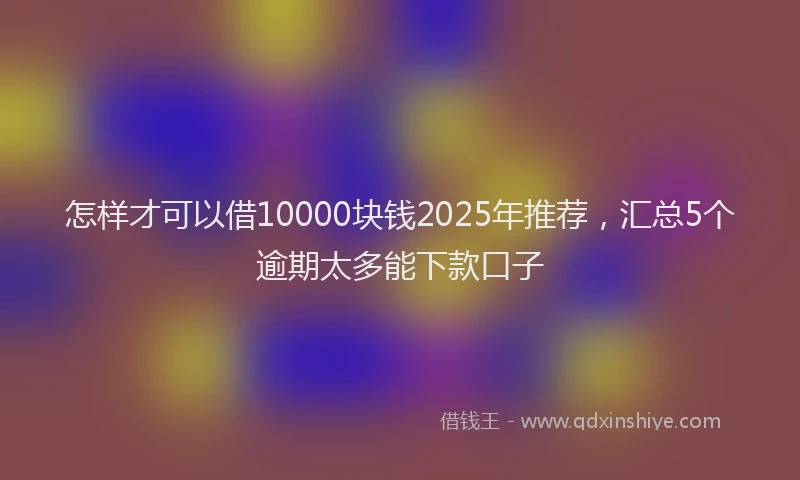 怎样才可以借10000块钱2025年推荐，汇总5个逾期太多能下款口子