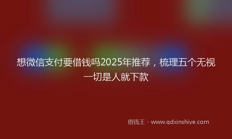 想微信支付要借钱吗2025年推荐，梳理五个无视一切是人就下款