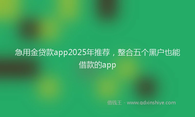 急用金贷款app2025年推荐，整合五个黑户也能借款的app