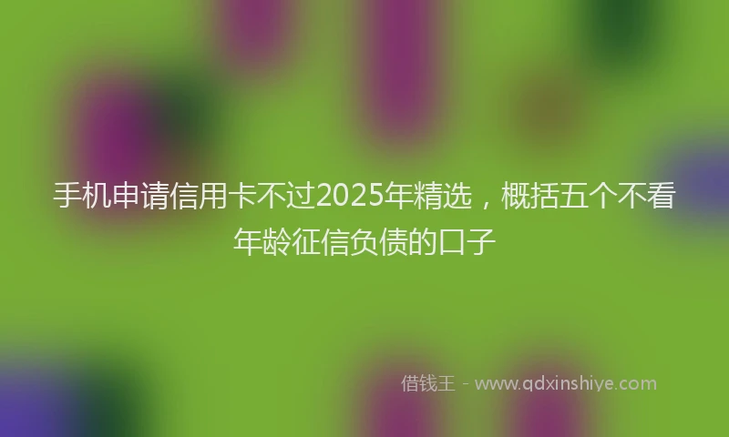 手机申请信用卡不过2025年精选，概括五个不看年龄征信负债的口子