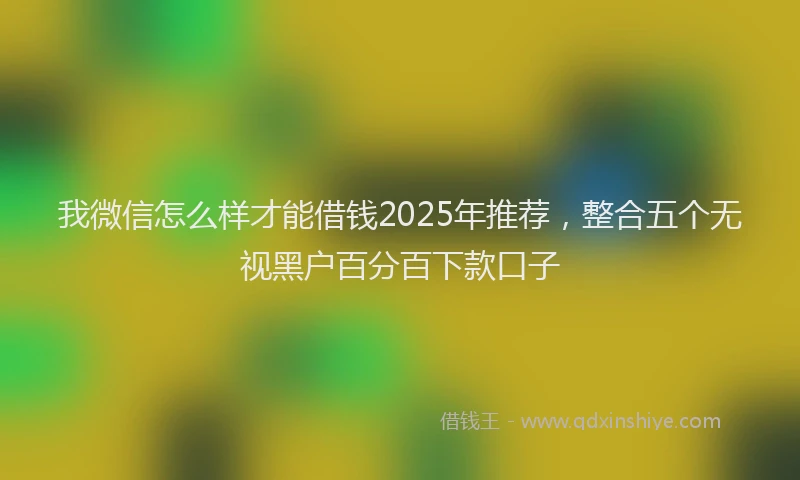我微信怎么样才能借钱2025年推荐，整合五个无视黑户百分百下款口子