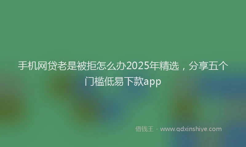 手机网贷老是被拒怎么办2025年精选，分享五个门槛低易下款app