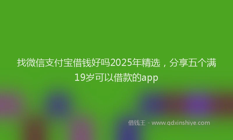 找微信支付宝借钱好吗2025年精选，分享五个满19岁可以借款的app