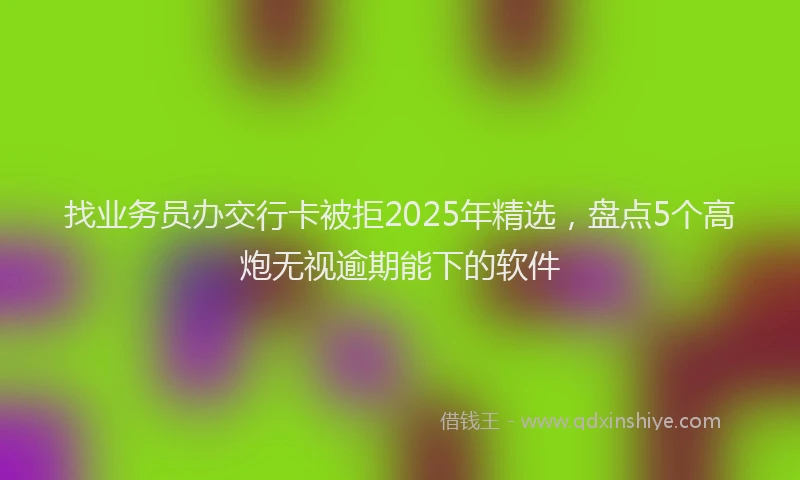 找业务员办交行卡被拒2025年精选，盘点5个高炮无视逾期能下的软件