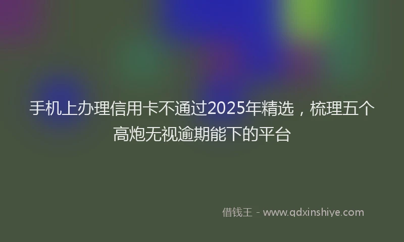 手机上办理信用卡不通过2025年精选，梳理五个高炮无视逾期能下的平台