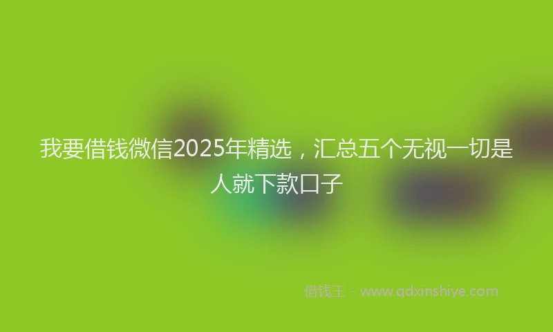 我要借钱微信2025年精选，汇总五个无视一切是人就下款口子