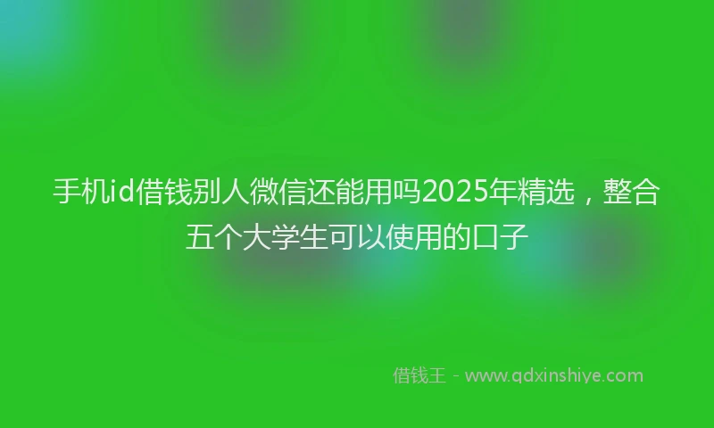手机id借钱别人微信还能用吗2025年精选，整合五个大学生可以使用的口子