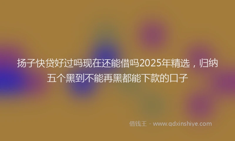 扬子快贷好过吗现在还能借吗2025年精选，归纳五个黑到不能再黑都能下款的口子